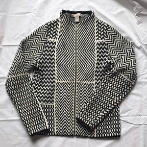Banana Republic Avant Garde Rave Optical Illusion Cashmere Knit Jacket